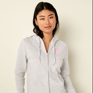 VS PINK RARE FLEECE ZIP UP PERFECT HOODIE